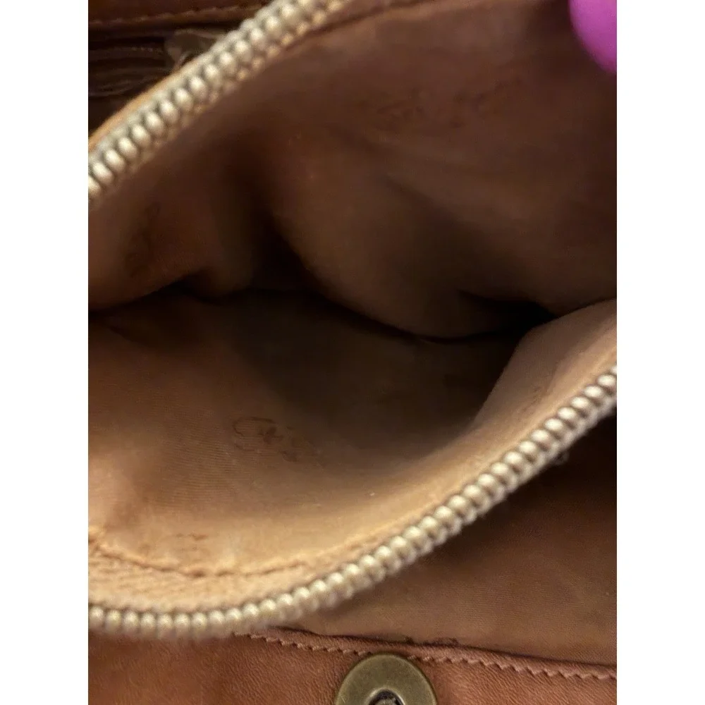 Vintage Fossil Caramel Brown Pebbled Leather Purse Shoulder Bag Crossbody #75082